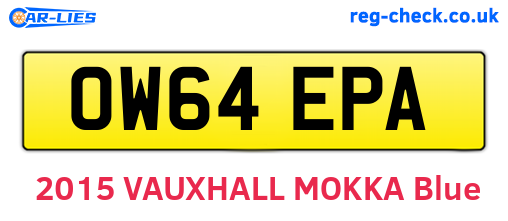 OW64EPA are the vehicle registration plates.