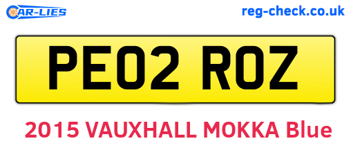 PE02ROZ are the vehicle registration plates.