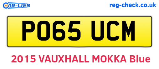 PO65UCM are the vehicle registration plates.