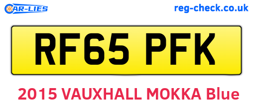 RF65PFK are the vehicle registration plates.