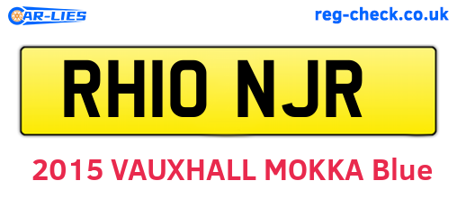 RH10NJR are the vehicle registration plates.