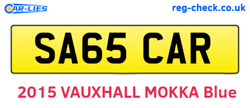 SA65CAR are the vehicle registration plates.