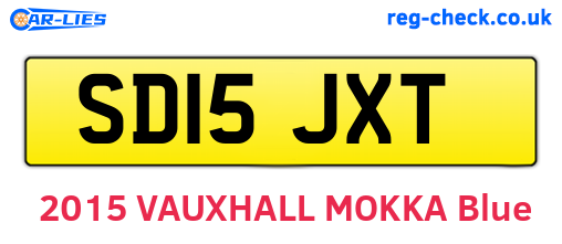 SD15JXT are the vehicle registration plates.