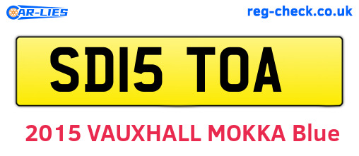 SD15TOA are the vehicle registration plates.