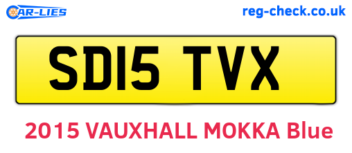 SD15TVX are the vehicle registration plates.