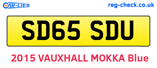 SD65SDU are the vehicle registration plates.
