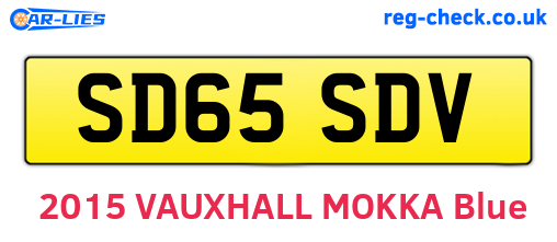 SD65SDV are the vehicle registration plates.