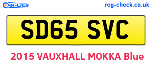 SD65SVC are the vehicle registration plates.
