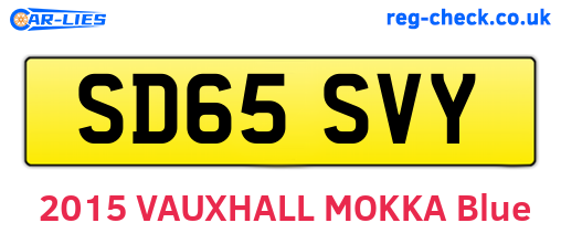 SD65SVY are the vehicle registration plates.