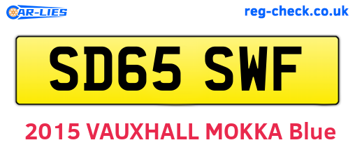 SD65SWF are the vehicle registration plates.