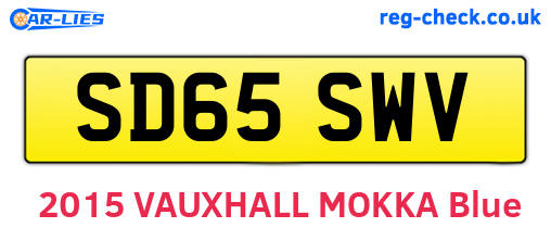 SD65SWV are the vehicle registration plates.