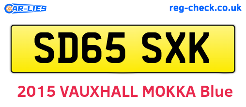 SD65SXK are the vehicle registration plates.