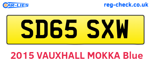 SD65SXW are the vehicle registration plates.