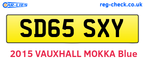 SD65SXY are the vehicle registration plates.