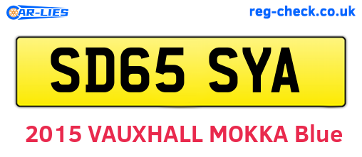 SD65SYA are the vehicle registration plates.