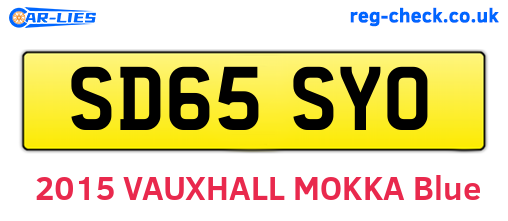 SD65SYO are the vehicle registration plates.