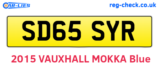 SD65SYR are the vehicle registration plates.