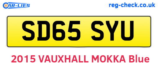 SD65SYU are the vehicle registration plates.