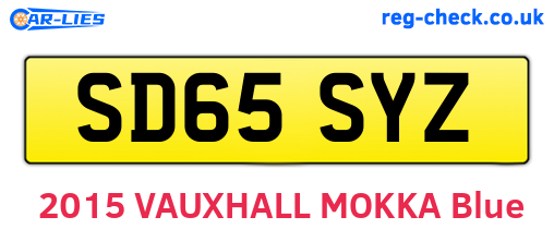 SD65SYZ are the vehicle registration plates.