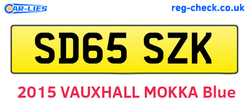 SD65SZK are the vehicle registration plates.