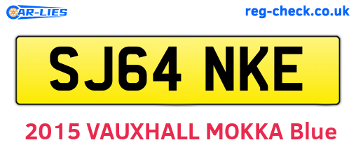 SJ64NKE are the vehicle registration plates.