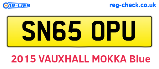 SN65OPU are the vehicle registration plates.