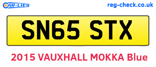 SN65STX are the vehicle registration plates.