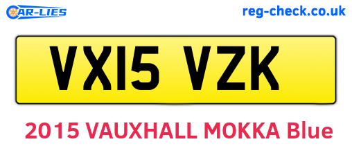 VX15VZK are the vehicle registration plates.