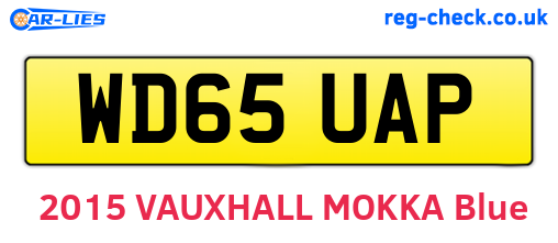 WD65UAP are the vehicle registration plates.