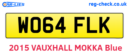 WO64FLK are the vehicle registration plates.