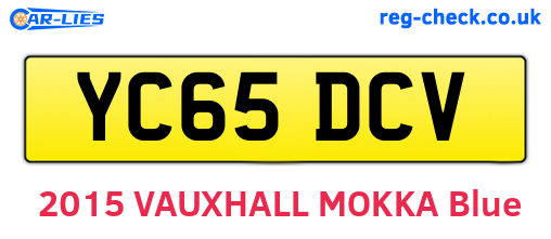 YC65DCV are the vehicle registration plates.