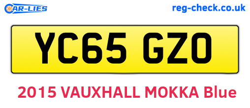 YC65GZO are the vehicle registration plates.