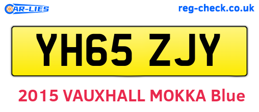 YH65ZJY are the vehicle registration plates.