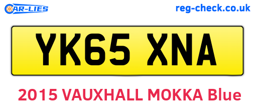 YK65XNA are the vehicle registration plates.