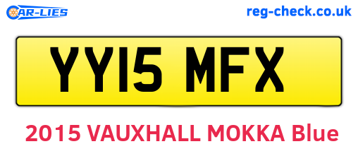 YY15MFX are the vehicle registration plates.
