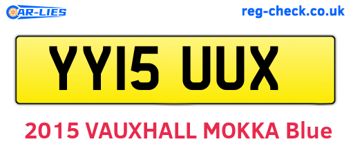 YY15UUX are the vehicle registration plates.