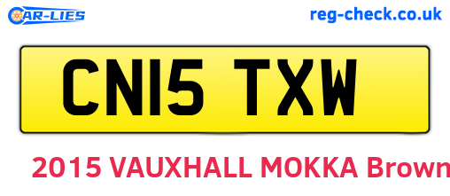 CN15TXW are the vehicle registration plates.