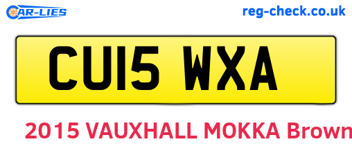 CU15WXA are the vehicle registration plates.