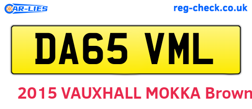 DA65VML are the vehicle registration plates.