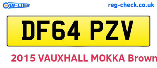 DF64PZV are the vehicle registration plates.