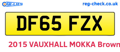 DF65FZX are the vehicle registration plates.