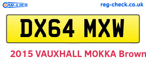 DX64MXW are the vehicle registration plates.