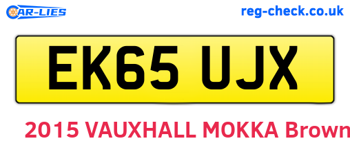 EK65UJX are the vehicle registration plates.