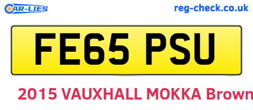 FE65PSU are the vehicle registration plates.
