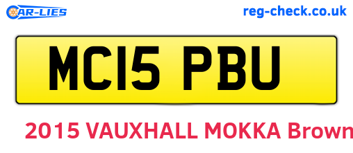 MC15PBU are the vehicle registration plates.
