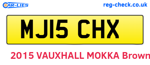 MJ15CHX are the vehicle registration plates.