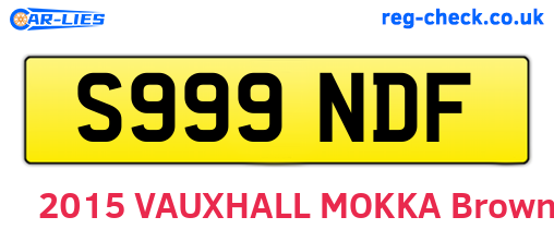 S999NDF are the vehicle registration plates.