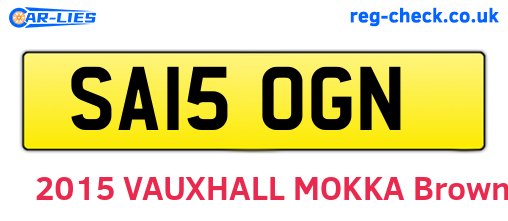 SA15OGN are the vehicle registration plates.