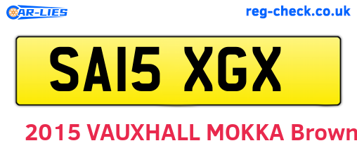 SA15XGX are the vehicle registration plates.