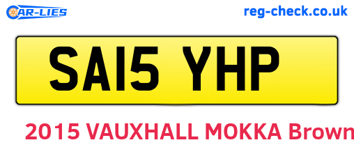 SA15YHP are the vehicle registration plates.